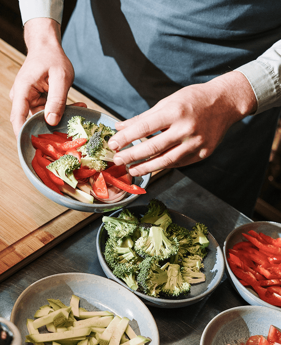 Chef preparing a dish