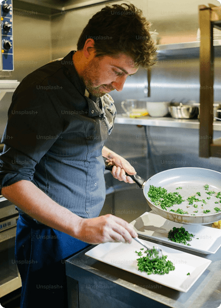 Chef preparing food in the kitchen